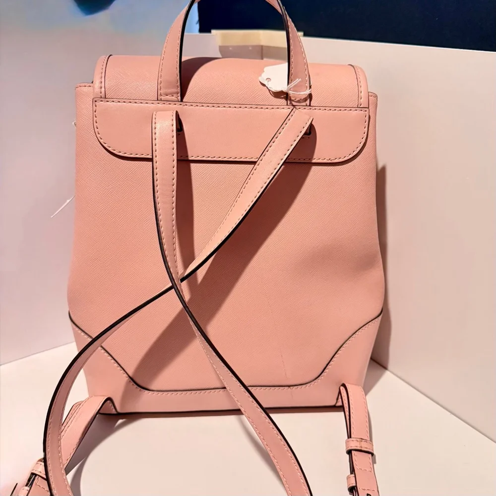 NEW Michael Michael Kors Harrison Medium Saffiano Leather Backpack Powder Pink N